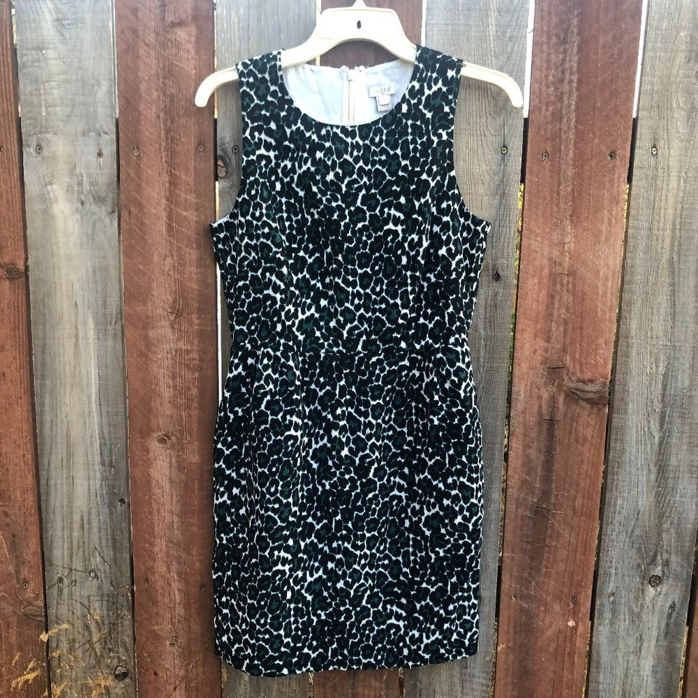 J.Crew sheath dress animal print cotton office career